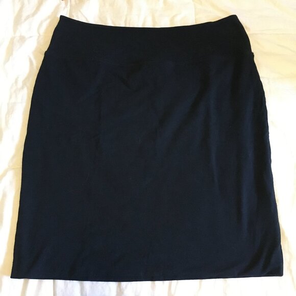 Kaffe Dark Dark Navy Blue Stretchy Pull-on Jersey Penny Skirt - XL - Picture 9 of 13
